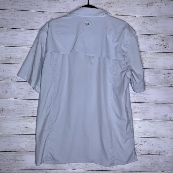 Gillz Short Sleeve Polo Button Up Fishing Shirt Mens Medium - Picture 5 of 6